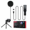 USB Podcast Microphone PC Mic Computer Condenser Tripod Stand Pop Filter RGB Gaming YouTube Streaming Omnidirectional Recording Laptop Plug and Play