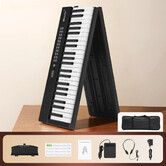 88 Keys Keyboard Piano Digital Portable Foldable Bluetooth MIDI MP3 Electronic Sheet Music Instrument Sustain Pedal 1000 Tones Rhythms 200 Songs Black