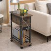Mobile Sofa Bed Side Table Charging Station Narrow End Hall Entry Lamp Laptop Desk Coffee Couch Nightstand Storage Shelf Living Room Bedroom Furniture
