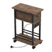 Mobile Sofa Bed Side Table Charging Station Narrow End Hall Entry Lamp Laptop Desk Coffee Couch Nightstand Storage Shelf Living Room Bedroom Furniture