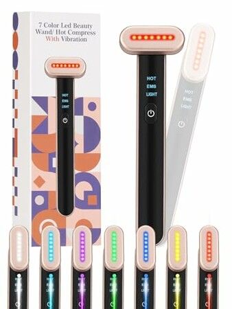 Eye Light Therapy Wand 7 Colors Red Light Face Microcurrent Facial Massager Lymphatic  Remove Eye Bag Beauty Device Holiday Valentine Gift