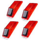 4Pcs Solar Strobe Warning Light LED Warning Lamp, Super Bright IP54 Waterproof Light Construction Safety Road Signs Flash Traffic Lights, Red
