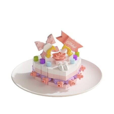 Mini Building Blocks Cake Sets Cute Micro Mini Cake Building Bricks for Adults Kids Preschool Pretend play toys   Party Favors  Teenagers Heart Shape Cake