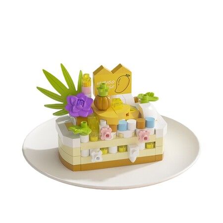 Mini Building Blocks Cake Sets Cute Micro Mini Cake Building Bricks for Adults Kids Preschool Pretend play toys Party Favors  Teenagers Mango Cheese CAKE