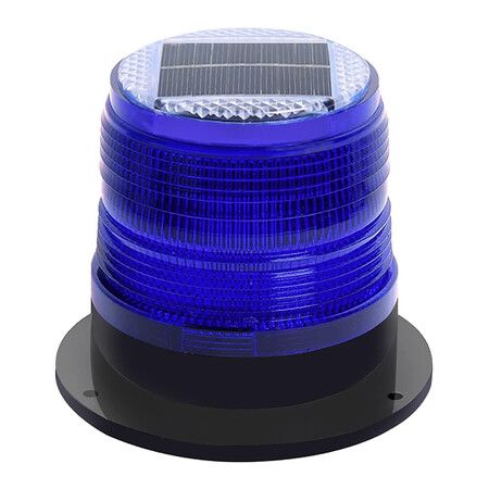Solar Strobe Warning Safety Flashing Light, Ceiling Strobe Light, with Strong Magnetic Base Waterproof for Construction, Traffic, Blue