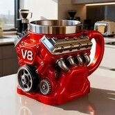 V8 Engines Stainless Steel Resin Cup,Personalized Coffee Mug with Insulated Handle,Perfect for Car Lovers Gifts