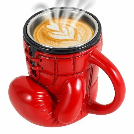 Boxing Glove Mug, Unique Novelty Coffee Cup, Handmade Boxing Coffee Mugs, 3D Gloves Shaped Fun Novelty Tea Cups Red