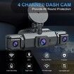 4 Channel Dash Cam 360 Degree View,FHD Front and Rear Inside,Left Right Dash Camera for Cars,8 IR Lamps Night Vision,G-Sensor Parking Mode Loop Recording