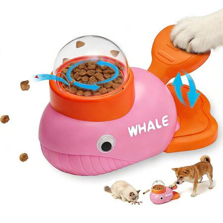 Interactive Dog Treat Dispenser Toy,Duck-Shaped Food Puzzle Slow Feeder for Small Dogs and Cats,IQ Training Exercise for Pets Pink