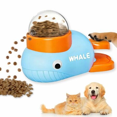 Interactive Dog Treat Dispenser Toy,Duck-Shaped Food Puzzle Slow Feeder for Small Dogs and Cats,IQ Training Exercise for Pets Blue