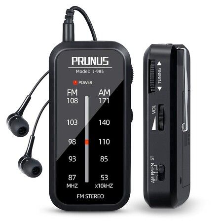 Pocket Radio Mini AM FM Stereo Radio Battery Operated with Back Clip and Signal Indicator for Jogging Walking