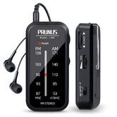 Pocket Radio Mini AM FM Stereo Radio Battery Operated with Back Clip and Signal Indicator for Jogging Walking