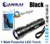 Sansai 1W LED Aluminium Torch Flashlight - Black