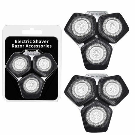 2 Pcs SH71/50 Shaving Heads Compatible with Philips Shavers Series S5000, S7000, Black