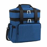 Double Deck Lunch Bag,18L Insulated And Leakproof,With Shoulder Strap,Perfect For Office,School,Outdoor,Picnic Color Navy Blue