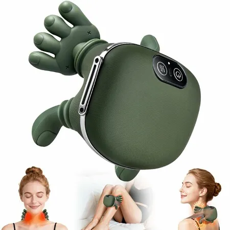 Shoulder and Neck Massager,Bionic Heated Massager,Neck Massager with Fingers,4D Kneading Massage,Simulates a Real Palm Massage