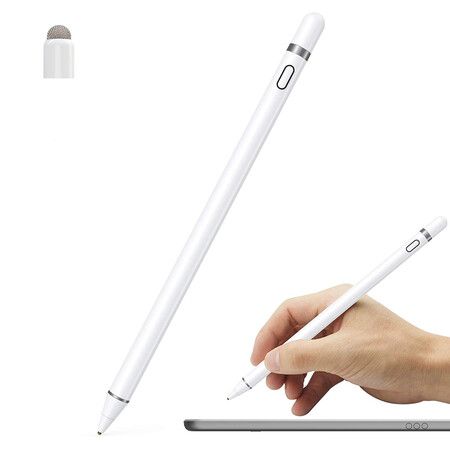 Active Stylus Pen Compatible for iOS and Android Touch Screens, Pencil with Dual Touch Function, Rechargeable Stylus for iPad, iPad Pro, Air, Mini