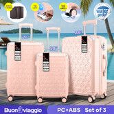 3 Piece Luggage Set Suitcases Carry On Traveller Bags Hard Shell Trolley Checked Bag TSA Lock Lightweight Travelling Cabin Hand Baggage Rolling Wheels
