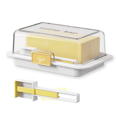 Butter Dish With Cutter And Lid,Butter Dish With Airtight Lid,Clear Butter Container,Reusable Plastic,Suitable For Storage