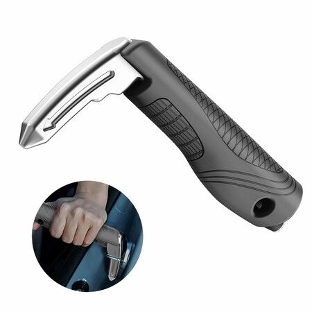 Multifunction Car Handle Assist for Elderly, 3 in 1 Automotive Door Assist Handle with Emergency Window Breaker & Safety Whistle (Black)