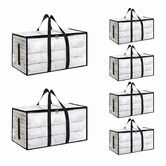 6 Pack-Extra Large Heavy Duty Moving Bags Waterproof Storage Totes with Handles Zippers,Foldable for College Dorm,Storage