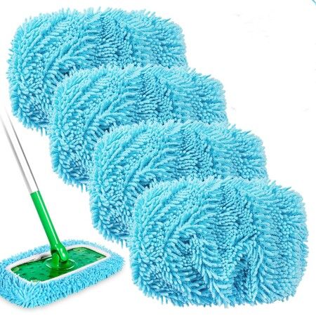 Wet Pads Refill Reusable for Swiffer Sweeper Mop and Sweep Dry Sweeping Cloths for Floor Mopping and Cleaning Pet Heavy Duty Pads Refills(4 Pack)