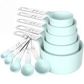 Measuring Cups Spoons Set,Stackable Cups And Spoons,Nesting Measure Cups With Stainless Steel Handle,Kitchen Gadgets For Cooking Baking Color Green
