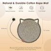Cat Scratcher Mat Natural Cotton Rope Scratch Pad 15.7in Round Horizontal Floor Scratching Pads for Indoor Cats,Furniture Protector for Wall,Sofas(Black)