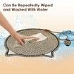 Cat Scratcher Mat Natural Cotton Rope Scratch Pad 15.7in Round Horizontal Floor Scratching Pads for Indoor Cats,Furniture Protector for Wall,Sofas(Black)