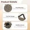 Cat Scratcher Mat Natural Cotton Rope Scratch Pad 15.7in Round Horizontal Floor Scratching Pads for Indoor Cats,Furniture Protector for Wall,Sofas(Black)