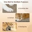 Cat Scratcher Mat Natural Cotton Rope Scratch Pad 15.7in Round Horizontal Floor Scratching Pads for Indoor Cats,Furniture Protector for Wall,Sofas(Black)