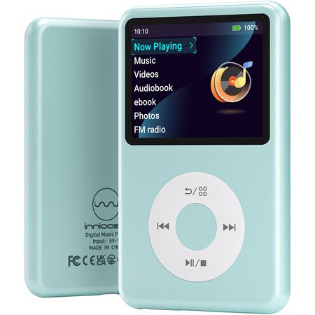 MP3 Player with Bluetooth Portable Music Digital Players Supports Playlist Audiobook Video Nice Gadget for Kids Light Green