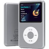 MP3 Player with Bluetooth Portable Music Digital Players Supports Playlist Audiobook Video Nice Gadget for Kids Silver