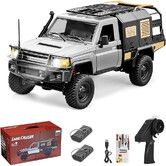 1/12 Scale RC Crawler, MN-82S Remote Control Car, 2.4GHz 4WD Off Road Rock Crawler Vehicle with Lights, DIY Land Cruiser Pickup Truck Toy for Kids Silver