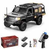 1/12 Scale RC Crawler, MN-82S Remote Control Car, 2.4GHz 4WD Off Road Rock Crawler Vehicle with Lights, DIY Land Cruiser Pickup Truck Toy for Kids Black