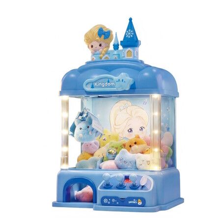 Claw Machine Princess Castle USB Charging Light Music 5 Plush Toys 12 Coins Large Size Kids Children Christmas Birthday Gift COL Blue