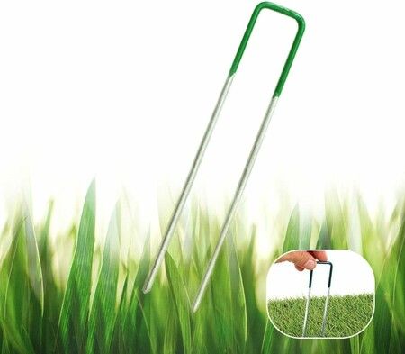 Prime Turf Synthetic Artificial Grass 100pcs Pins Fake Lawn Turf Weed Mat Pegs