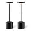 2Pcs Cordless Table Lamps, Rechargeable 1200mAh Battery Powered Outdoor Table Lamps for Restaurant, Patio, Bedroom, Bedside Night Lamp, Black