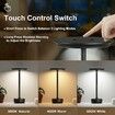 2 Pcs Cordless Table Lamps Rechargeable, 2000mAh Portable LED Table Light, for Patio, Restaurant, Home, Outdoor, Black
