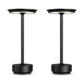 2 Pcs Cordless Table Lamps Rechargeable, 2000mAh Portable LED Table Light, for Patio, Restaurant, Home, Outdoor, Black