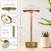 2 Pcs Cordless Table Lamps Rechargeable, 2000mAh Portable LED Table Light, for Patio, Restaurant, Home, Outdoor, Gold