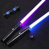 2Pack FX Dueling Lightsaber Battle Sounds Metal Hilt 15 Colors Changeable 3 Modes 2 in 1 Light Sabers Perfect Christmas Halloween Present for Kids