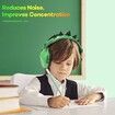 Ear Defenders Children, Kids Ear Defenders for Autism, Toddler, Children Age 3 to 16 Years Old for Concerts, Air Shows, 28dB SNR, Green