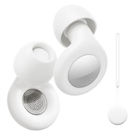 Ear Plugs for Sleeping Noise Cancelling, Reusable Silicone Ear Plugs for Noise Reduction, Earplugs for Sleep, Concerts, Travel, Snoring, One Size, White