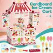 Kids Ice Cream Toy Set Pretend Role Play Kitchen Food Cardboard Building Kit STEM Educational Learning Interactive Preschool Activity Centre Shop 3+
