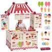 Kids Ice Cream Toy Set Pretend Role Play Kitchen Food Cardboard Building Kit STEM Educational Learning Interactive Preschool Activity Centre Shop 3+