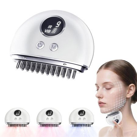 Lymphatic Contour Face Brush, Electric Face Massager with 9 Level Vibration and Microcurrent for Lymphatic Drainage