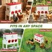 Chicken Bird Feeder 12L Automatic Gravity Food Dispenser 6 PVC Ports Poultry Chook Feeding Water Rat Rodent Proof Galvanised Steel Height Adjustable
