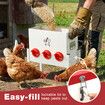 Chicken Bird Feeder 12L Automatic Gravity Food Dispenser 6 PVC Ports Poultry Chook Feeding Water Rat Rodent Proof Galvanised Steel Height Adjustable