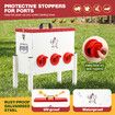 Chicken Bird Feeder 12L Automatic Gravity Food Dispenser 6 PVC Ports Poultry Chook Feeding Water Rat Rodent Proof Galvanised Steel Height Adjustable